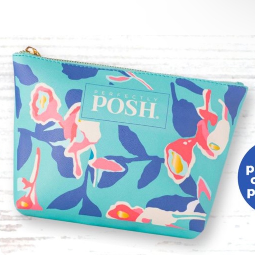 PERFECTLY POSH Cosmetics Pouch Bag
Mint Floral
